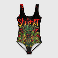 Купальник-боди 3D женский Slipknot satan, цвет: 3D-принт