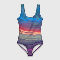 Женский купальник-боди Цветной переливающийся абстрактный песок