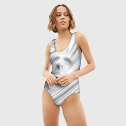 Купальник-боди 3D женский Нечеловеческий вопль - складки ткани, цвет: 3D-принт — фото 2