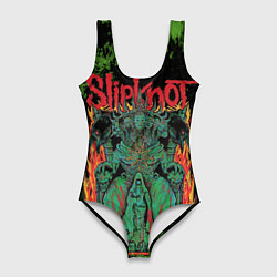Женский купальник-боди Slipknot green satan