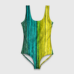 Женский купальник-боди Разноцветные полосы материала