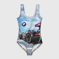 Купальник-боди 3D женский BMW racing team - Motorsport - M Performance, цвет: 3D-принт