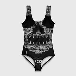 Купальник-боди 3D женский Hacked skull, цвет: 3D-принт