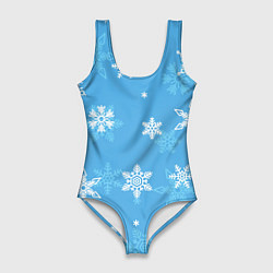 Женский купальник-боди Голубой снегопад