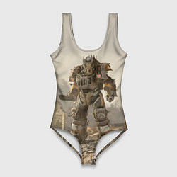 Купальник-боди 3D женский Bone raider power armor skin in fallout, цвет: 3D-принт