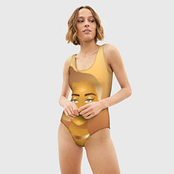Купальник-боди 3D женский Golden girl, цвет: 3D-принт — фото 2