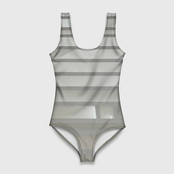 Женский купальник-боди Серый паттерн из различных блоков