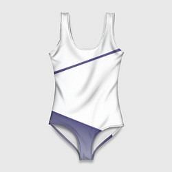 Женский купальник-боди Абстрактный белый и фиолетовый паттерн