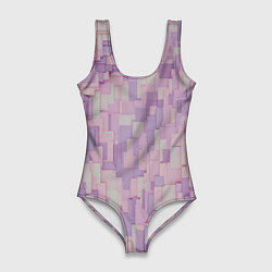 Купальник-боди 3D женский Множество розовых геометрических кубов, цвет: 3D-принт