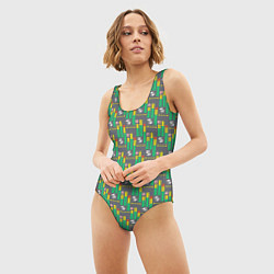 Купальник-боди 3D женский Акустический паттерн, цвет: 3D-принт — фото 2