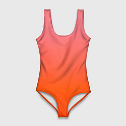 Женский купальник-боди Оранжево-розовый градиент
