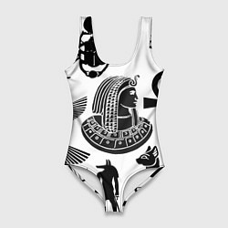 Купальник-боди 3D женский Египетские знаки, цвет: 3D-принт