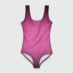 Женский купальник-боди Розовый фон с черной виньеткой