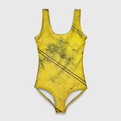 Женский купальник-боди Абстрактная ярко-золотая текстура