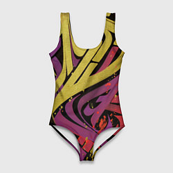 Женский купальник-боди Calligraphic style