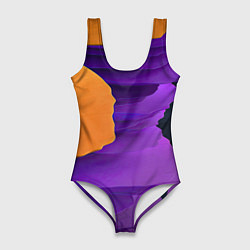 Купальник-боди 3D женский Красочные слои, цвет: 3D-принт