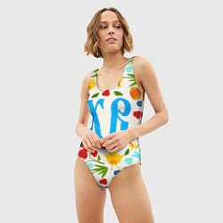 Купальник-боди 3D женский ХВ с цветочным узором на Пасху, цвет: 3D-принт — фото 2