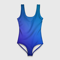 Купальник-боди 3D женский Тёмно-синий градиент, цвет: 3D-принт