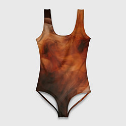Женский купальник-боди Оранжевый абстрактный дым