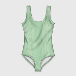 Купальник-боди 3D женский Текстура светло-зеленый, цвет: 3D-принт