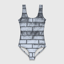 Купальник-боди 3D женский Grey wall, цвет: 3D-принт