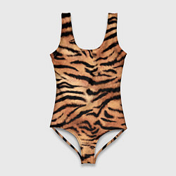 Купальник-боди 3D женский Полосатая шкура тигра, цвет: 3D-принт