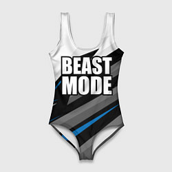 Купальник-боди 3D женский Beast mode - blue sport, цвет: 3D-принт