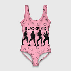 Купальник-боди 3D женский Blackpink силуэт, цвет: 3D-принт