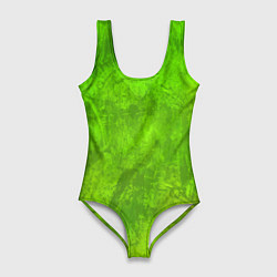 Купальник-боди 3D женский Зелёная фантазия, цвет: 3D-принт