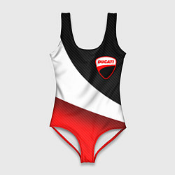 Женский купальник-боди Ducati - красно-черный