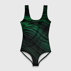 Женский купальник-боди Dark green texture