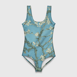 Женский купальник-боди Цветущие ветки миндаля - картина ван Гога