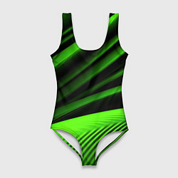 Купальник-боди 3D женский Зеленый яркая текстура, цвет: 3D-принт