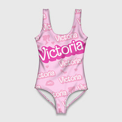 Купальник-боди 3D женский Виктория - паттерн Барби розовый, цвет: 3D-принт