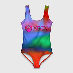 Купальник-боди 3D женский Xbox game studio neon, цвет: 3D-принт