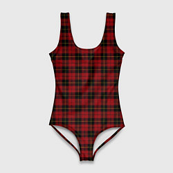 Купальник-боди 3D женский Pajama pattern red, цвет: 3D-принт
