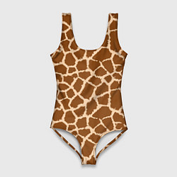 Купальник-боди 3D женский Кожа жирафа - giraffe, цвет: 3D-принт