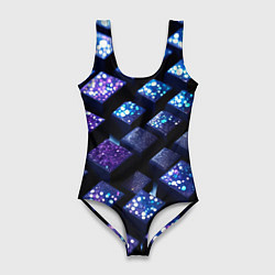 Купальник-боди 3D женский Цветные объёмные кубики - нейросеть, цвет: 3D-принт