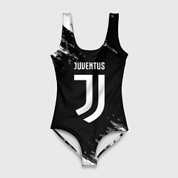 Женский купальник-боди Juventus спорт краски черно белый