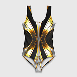 Купальник-боди 3D женский Неоновый узор стальная бабочка, цвет: 3D-принт