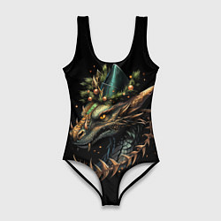 Купальник-боди 3D женский Дракон искрящихся снегов, цвет: 3D-принт