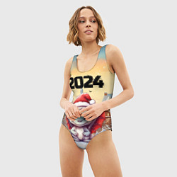 Купальник-боди 3D женский Дракон новогодней ночи 2024, цвет: 3D-принт — фото 2