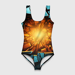 Женский купальник-боди Геометрическая огненная яма иллюзия
