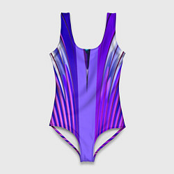 Женский купальник-боди Фиолетовые линии и полосы