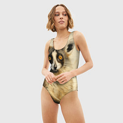 Купальник-боди 3D женский Лемур в стиле диаграмм Давинчи, цвет: 3D-принт — фото 2