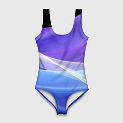 Женский купальник-боди Фиолетовая и голубая абстракция