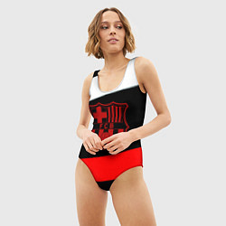 Купальник-боди 3D женский Barcelona stripes sport, цвет: 3D-принт — фото 2
