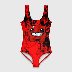 Купальник-боди 3D женский Super Meat Boy краски, цвет: 3D-принт