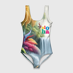 Женский купальник-боди Водопад в тропическом лесу - алоха