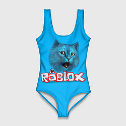 Женский купальник-боди Roblox синий кот